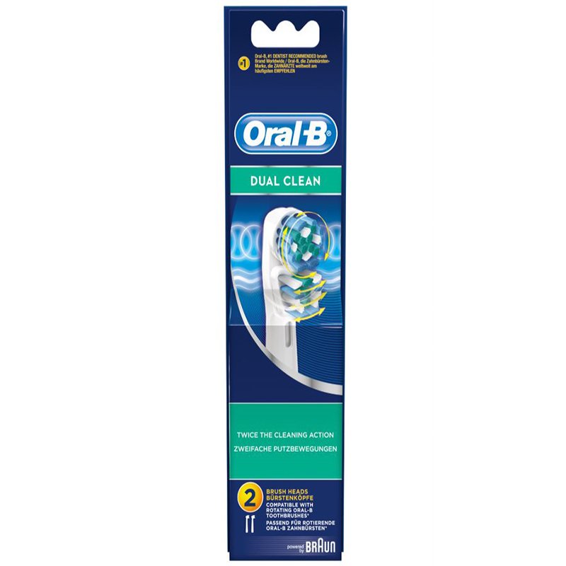 Oral-B Dual Clean Ανταλλακτικές Κεφαλές Βουρτσίσματος 2 τεμάχια