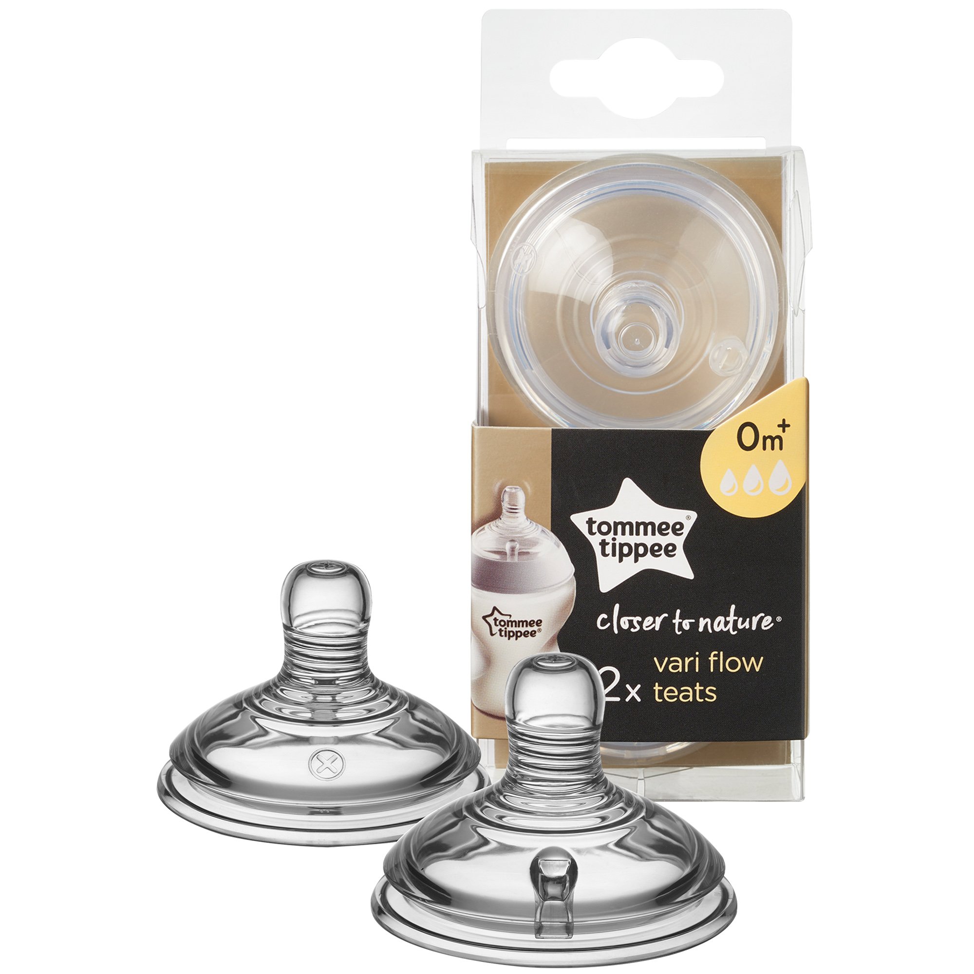 Tommee Tippee Tommee Tippee Closer to Nature Vari Flow Teats Κωδ 42214042 Θηλές Σιλικόνης Μεταβλητής Ροής με Κοπή σε Σχήμα Χ 0m+, 2 Τεμάχια