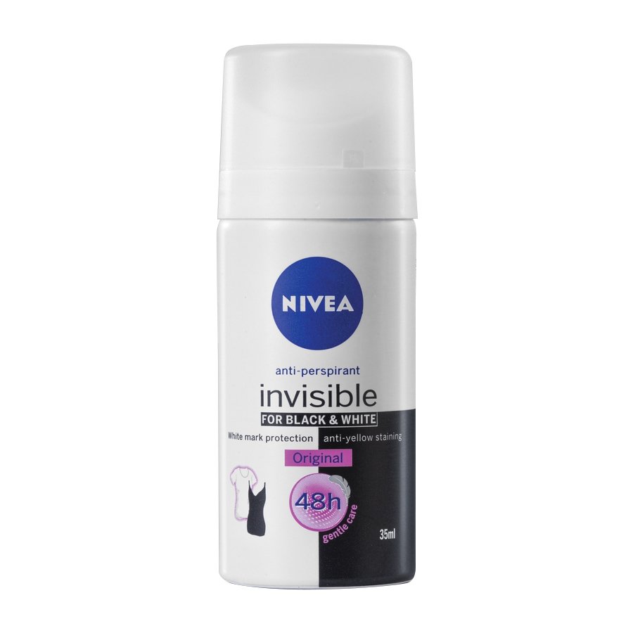 Nivea Deo Black & White Clear Invisible Spray Travel Size Γυναικείο Αποσμητικό Κατά των Λευκών Σημαδιών 35ml