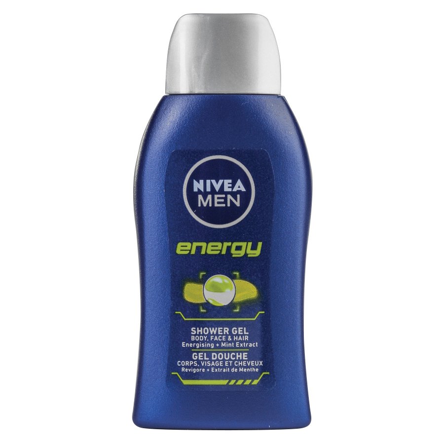 Nivea Men Energy Shower Gel 24h Fresh Effect Travel Size Αφρόλουτρο για Σώμα, Πρόσωπο και Μαλλιά με Εκχύλισμα Μέντας 50ml