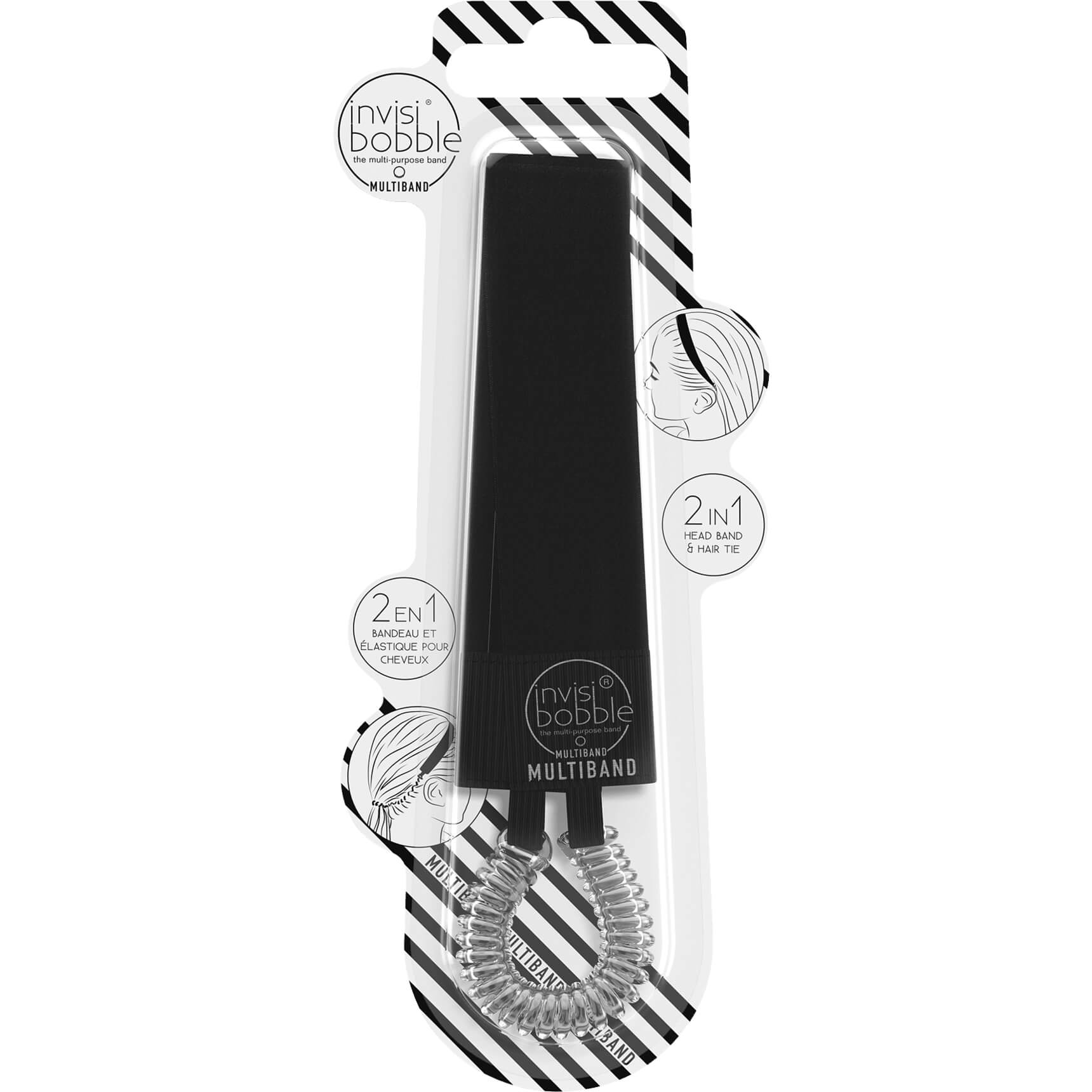 Invisibobble Multiband True Black Κορδέλα – Λαστιχάκι Μαλλιών