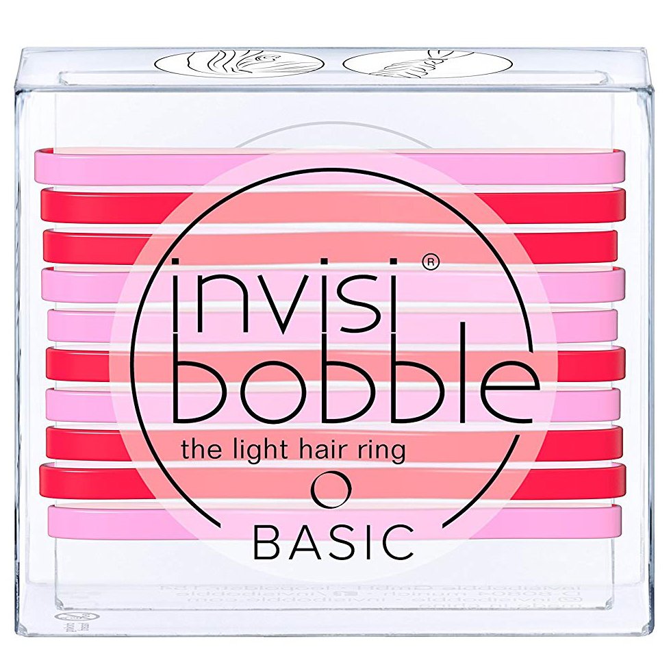 Invisibobble Basic Jelly Twist Διακριτικό Λαστιχάκι Μαλλιών Χρώμα Κόκκινο – Ροζ, Συσκευασία 10 Τεμαχίων