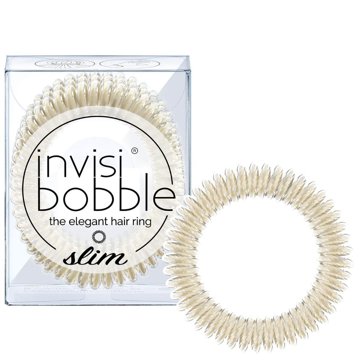Invisibobble Slim Stay Gold Λαστιχάκια Μαλλιών με Καινοτόμο Σχεδιασμό & Κορυφαία Ποιότητα 3 Τεμάχια
