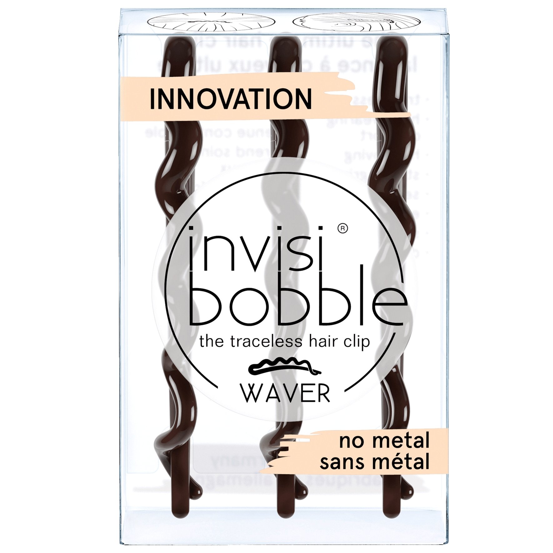 Invisibobble Waver Pretty Dark Hair Clips Τσιμπιδάκια Μαλλιών Καινοτόμο Σχεδιασμό Από Ανθεκτικό Υλικό 3τμχ