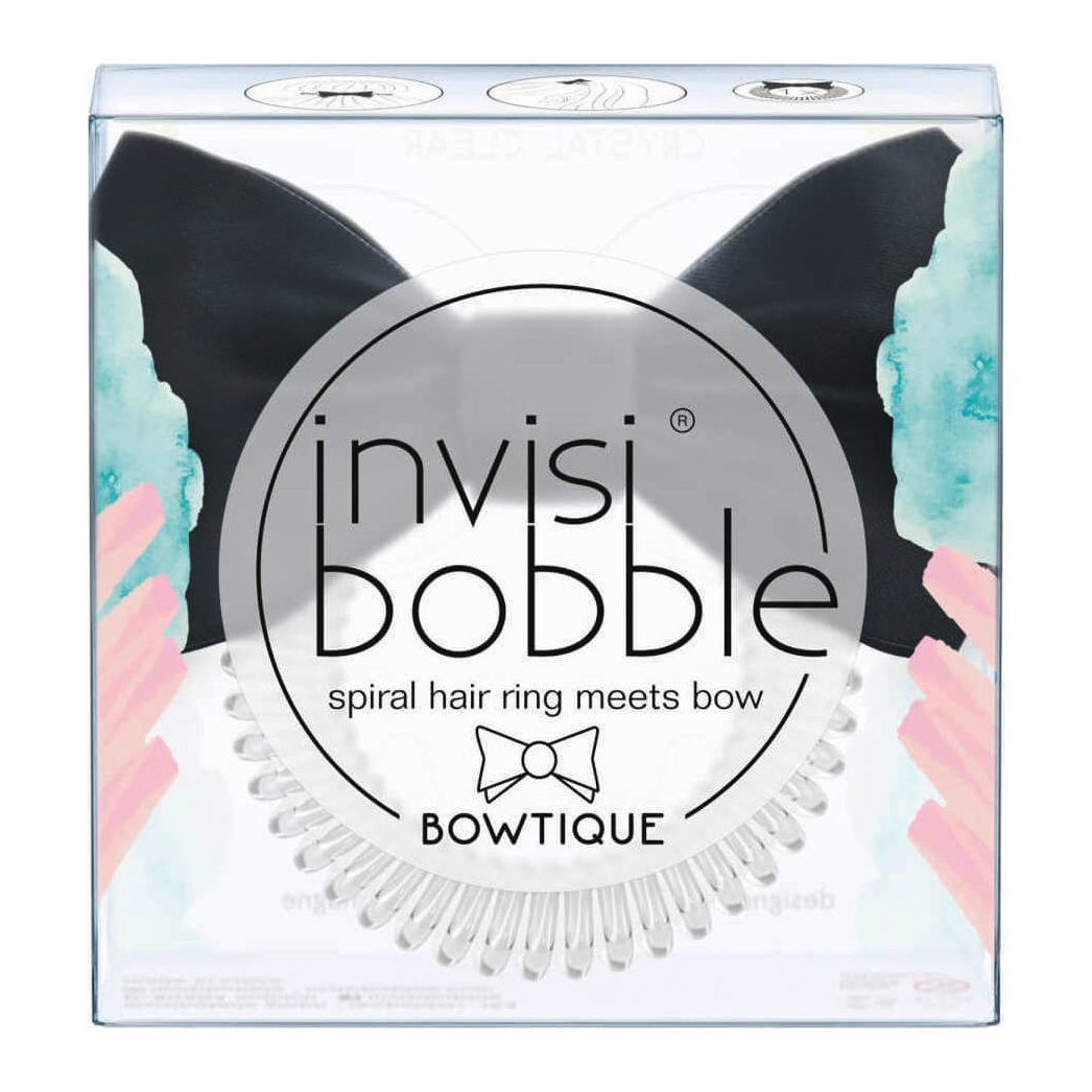 Invisibobble Slim Bowtique True Black Λαστιχάκι Μαλλιών με Μαύρο Φιόγκο για Κομψά και Διακριτικά Χτενίσματα 1 Τεμάχιο