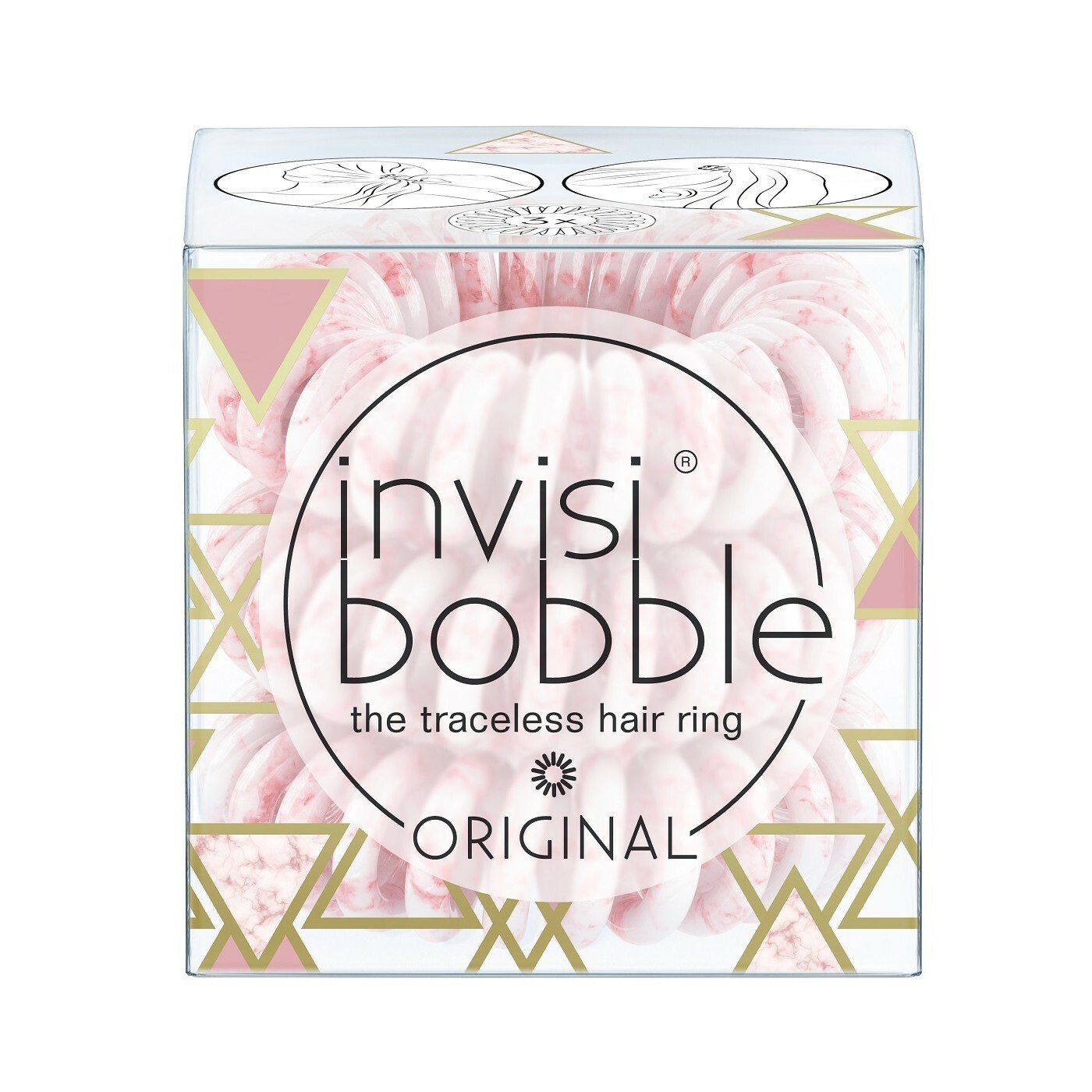 Invisibobble Original Marblelous Pink Λαστιχάκι Μαλλιών 3 Τεμάχια