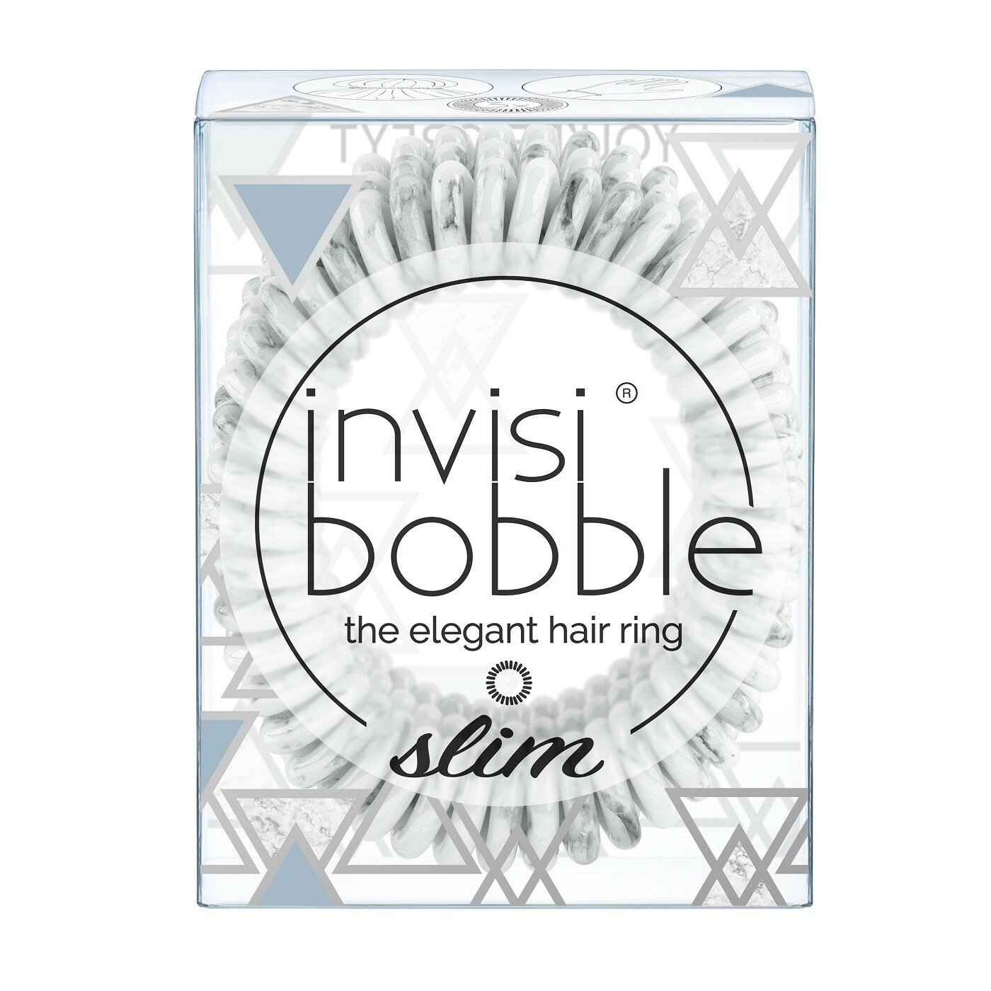 Invisibobble Slim Marblelous Shiny Grey Λαστιχάκι Μαλλιών 3 Τεμάχια