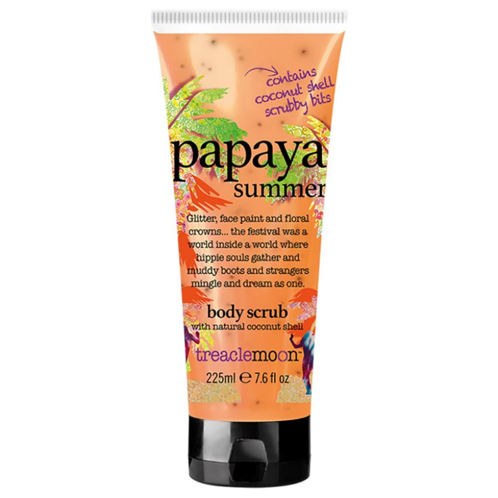 Treaclemoon Papaya Summer Body Scrub Scrub Σώματος με Άρωμα Παπάγια & Κομματάκια Φυσικού Κελύφους Καρύδας 225ml