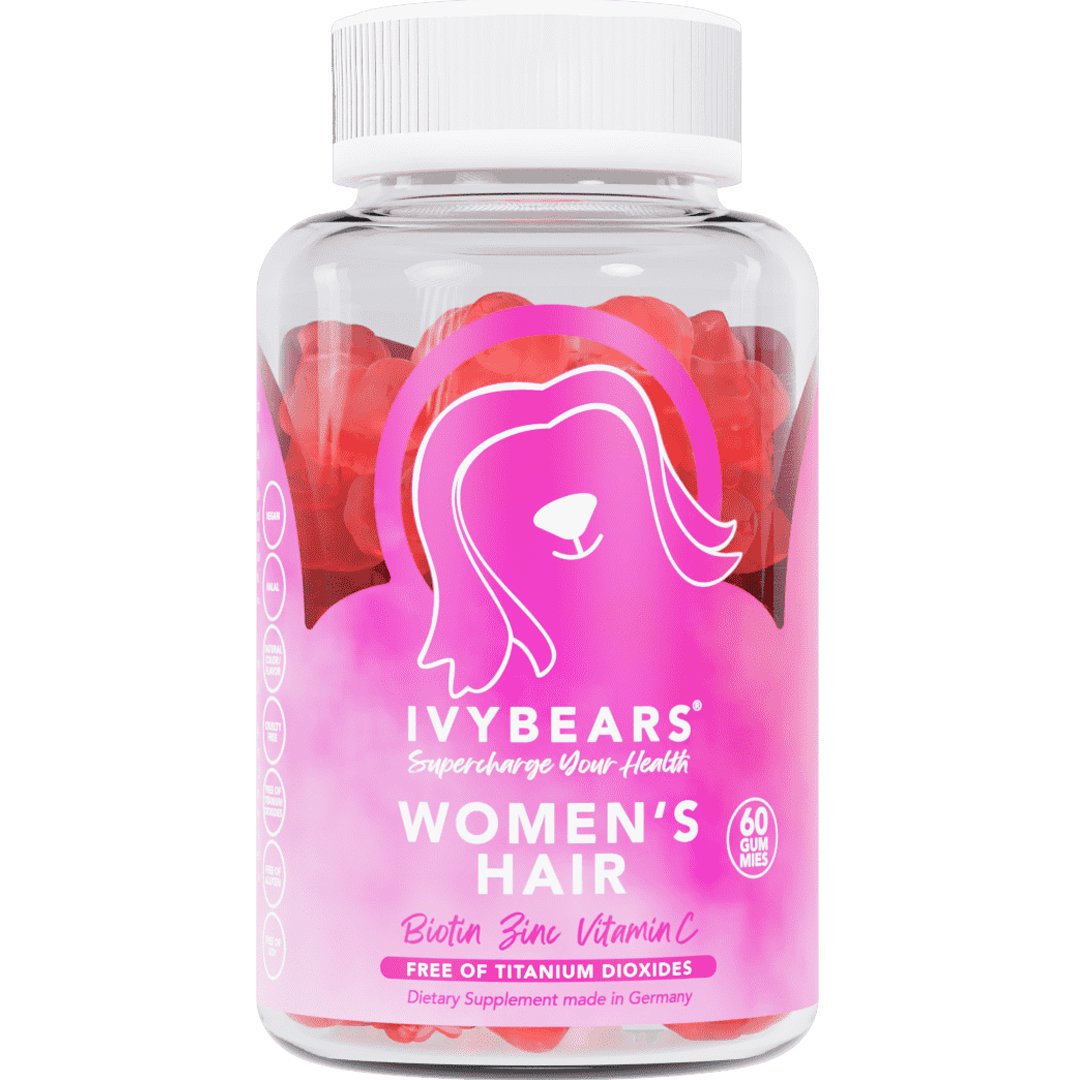 IvyBears IvyBears Women's Hair Συμπλήρωμα Διατροφής Φόρμουλας Βιταμινών & Μετάλλων για Λαμπερά, Δυνατά Γεμάτα Ζωντάνια Μαλλιά σε Γυναίκες με Φυσική Γεύση 60 Ζελεδάκια
