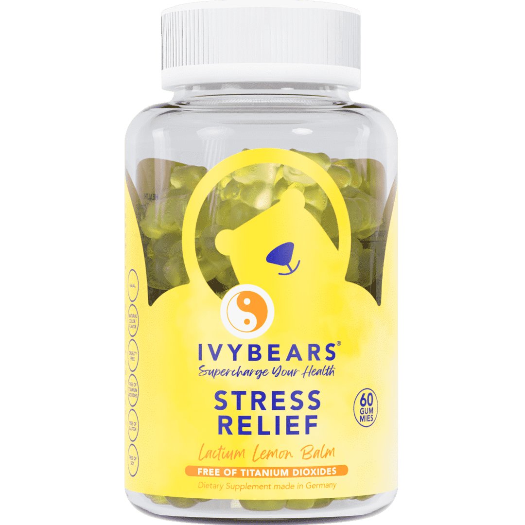IvyBears IvyBears Stress Relief Συμπλήρωμα Διατροφής Αμινοξέων, Πρωτεΐνης Γάλακτος, Βιταμίνης Β6 & Εκχυλίσματος Μελισσόχορτου για Αντιμετώπιση του Στρες, Χαλάρωση & Πνευματική Ισορροπία με Ευχάριστη Γεύση 60 Ζελεδάκια