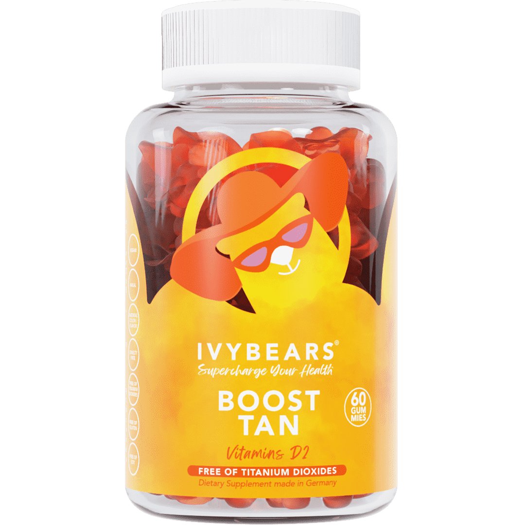 IvyBears IvyBears Boost Tan Συμπλήρωμα Διατροφής Φόρμουλας Καροτενοειδών, Βιταμινών & Ψευδάργυρου για & Ενίσχυση Φυσικού Μαυρίσματος & Διατήρηση του Χρώματος με Υπέροχη Γεύση 60 Ζελεδάκια