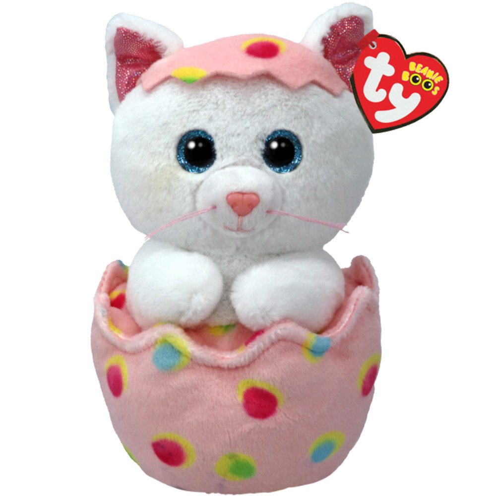 Ty Ty Beanie Babies Giggles Plushie Λούτρινο Παιδικό Παιχνίδι Γάτα σε Αυγό 1 Τεμάχιο