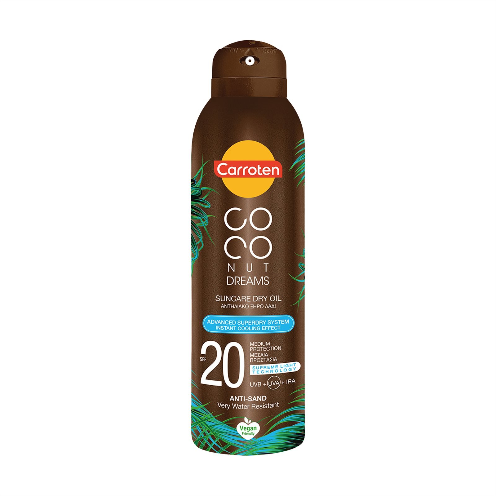 Carroten Coconut Dreams Suncare Dry Oil Spf20 Ξηρό Αντηλιακό Λάδι με Δείκτη Προστασίας & Έλαιο Καρύδας 150ml