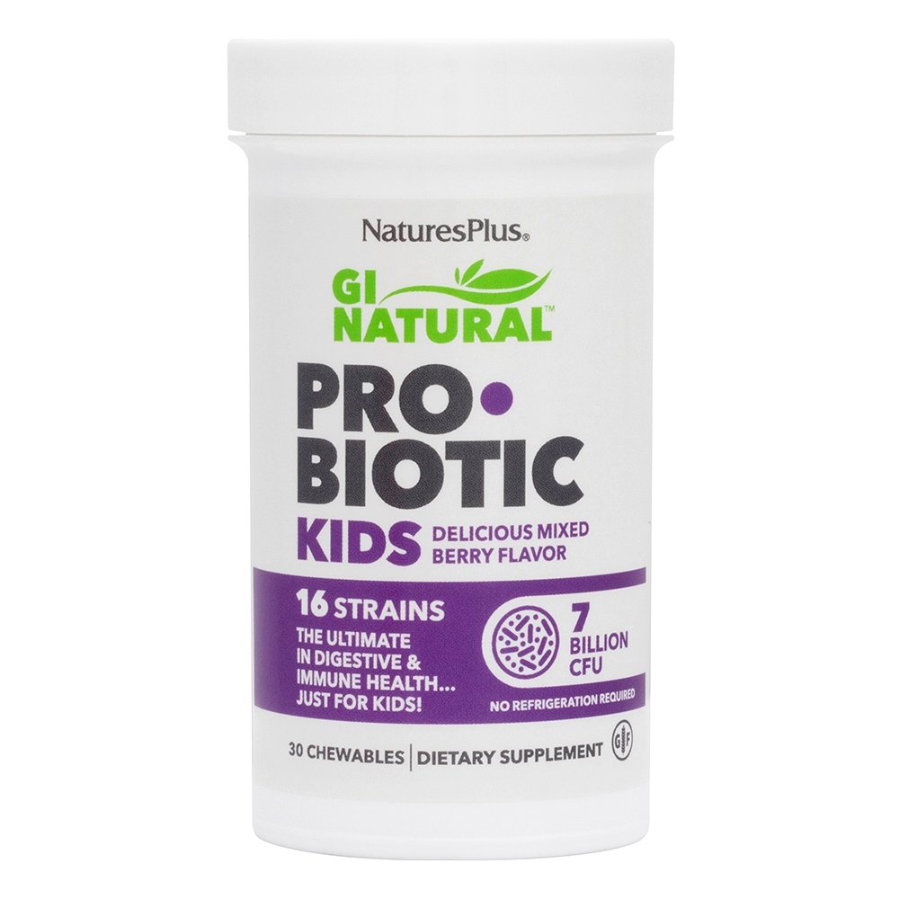 Natures Plus Gi Natural Probiotic Kids Παρέχει Υψηλή Προβιοτική Δράση 30chews