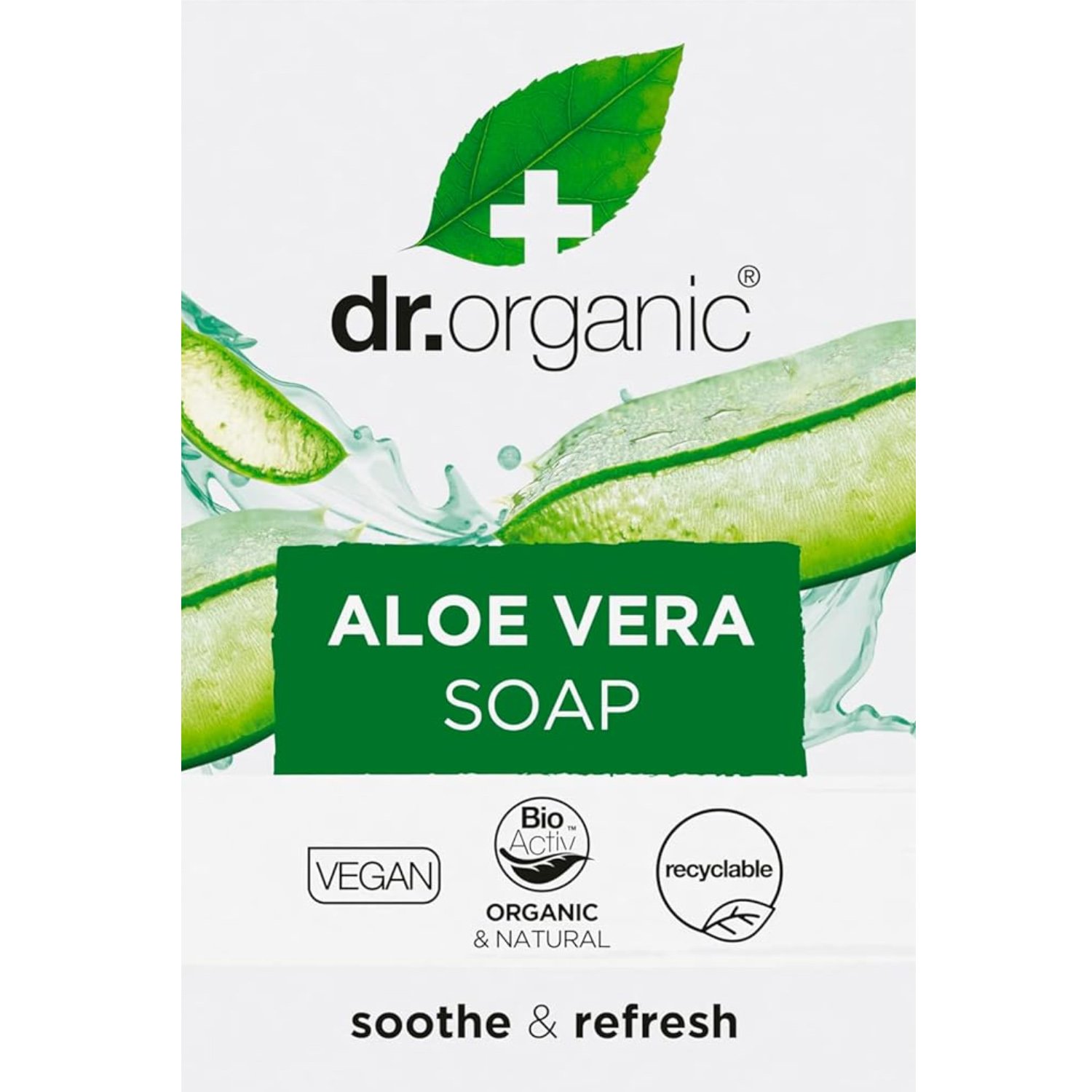 Dr Organic Dr Organic Aloe Vera Soap Soothe & Refresh Σαπούνι Σώματος σε Μορφή Μπάρας με Βιολογική Αλόη Βέρα & Δενδρολίβανο 100g