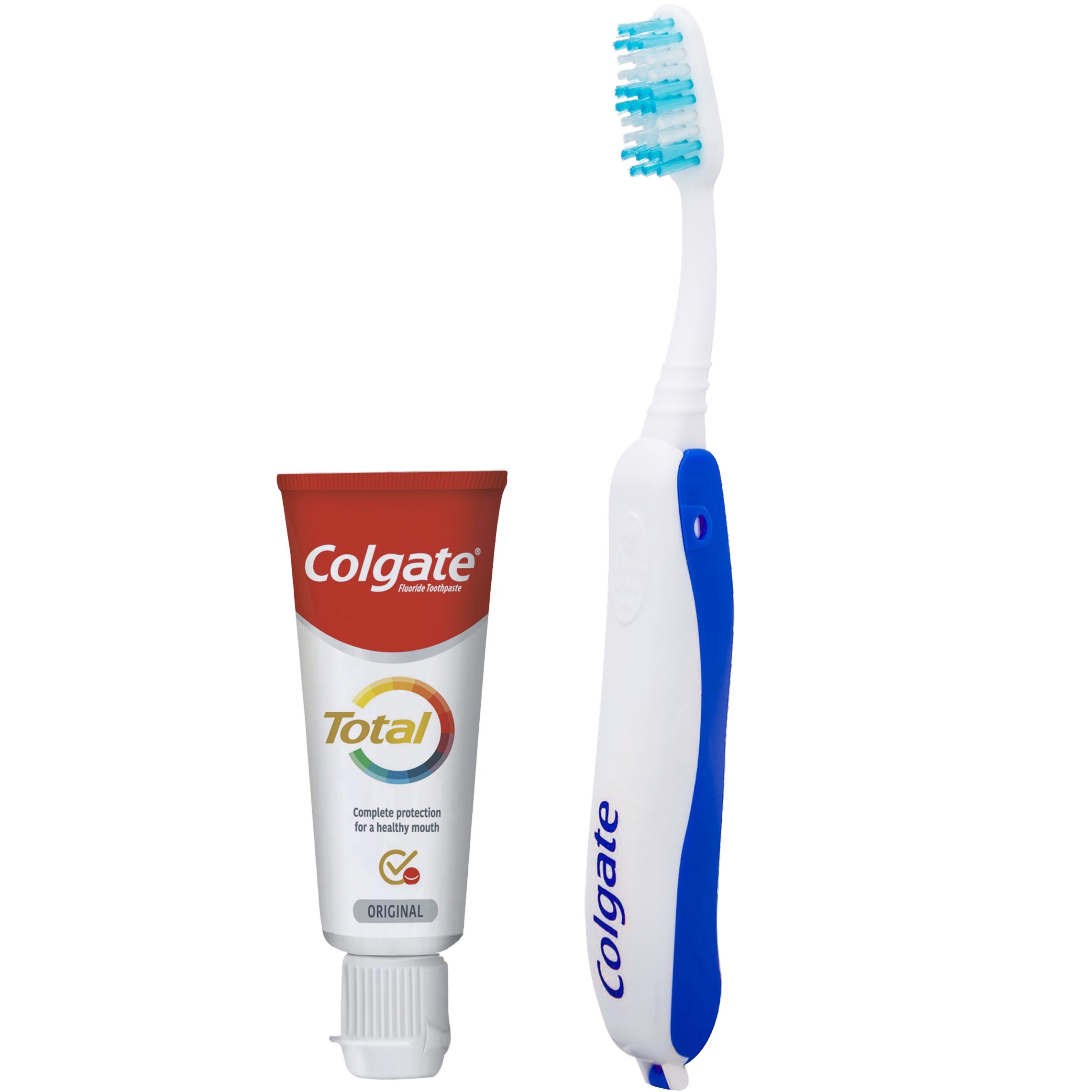 Colgate Promo Foldable Soft Toothbrush Μπλε 1 Τεμάχιο & Total Original Toothpaste 1450ppm 20ml