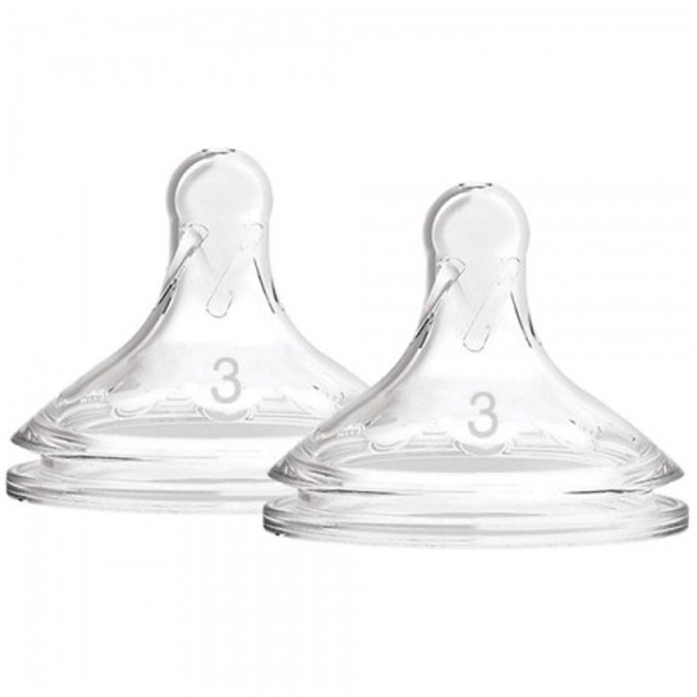 Dr. Brown’s Natural Flow Options+ Level 3 Silicone Teat Θηλή Σιλικόνης για Κανονική προς Γρήγορη Ροή 6m+, 2 Τεμάχια, Κωδ 3201