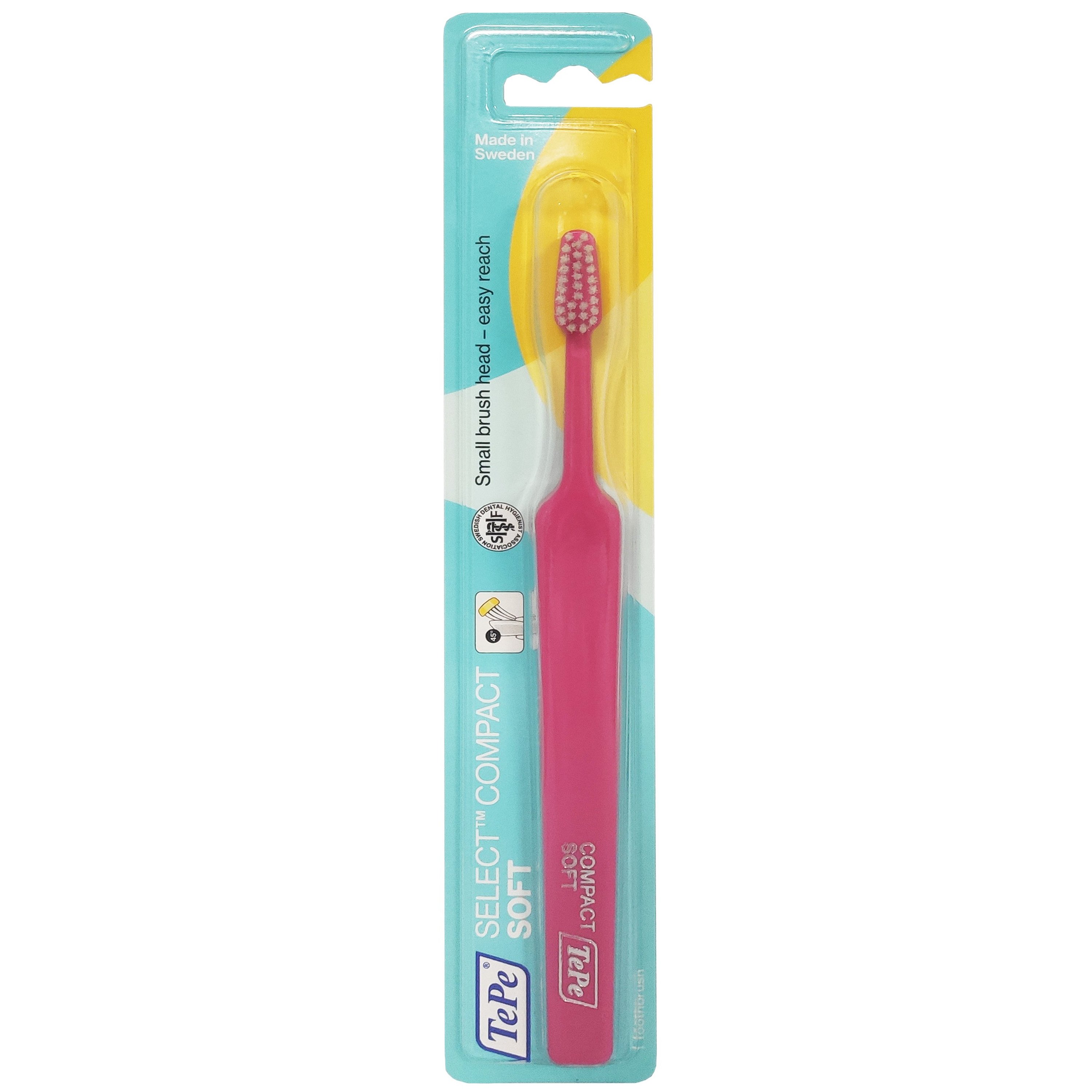 TePe Select Compact Soft Toothbrush Μαλακή Οδοντόβουρτσα με Μικρή Κεφαλή για Αποτελεσματικό Καθαρισμό 1 Τεμάχιο - Φούξια