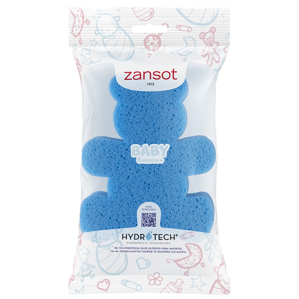 Zansot Baby 6 Months Sponge Βρεφικό Σφουγγαράκι Ιδανικό για την Ευαίσθητη Επιδερμίδα του Μωρού σας 1 Τεμάχιο - Ρόζ Αρκουδάκι