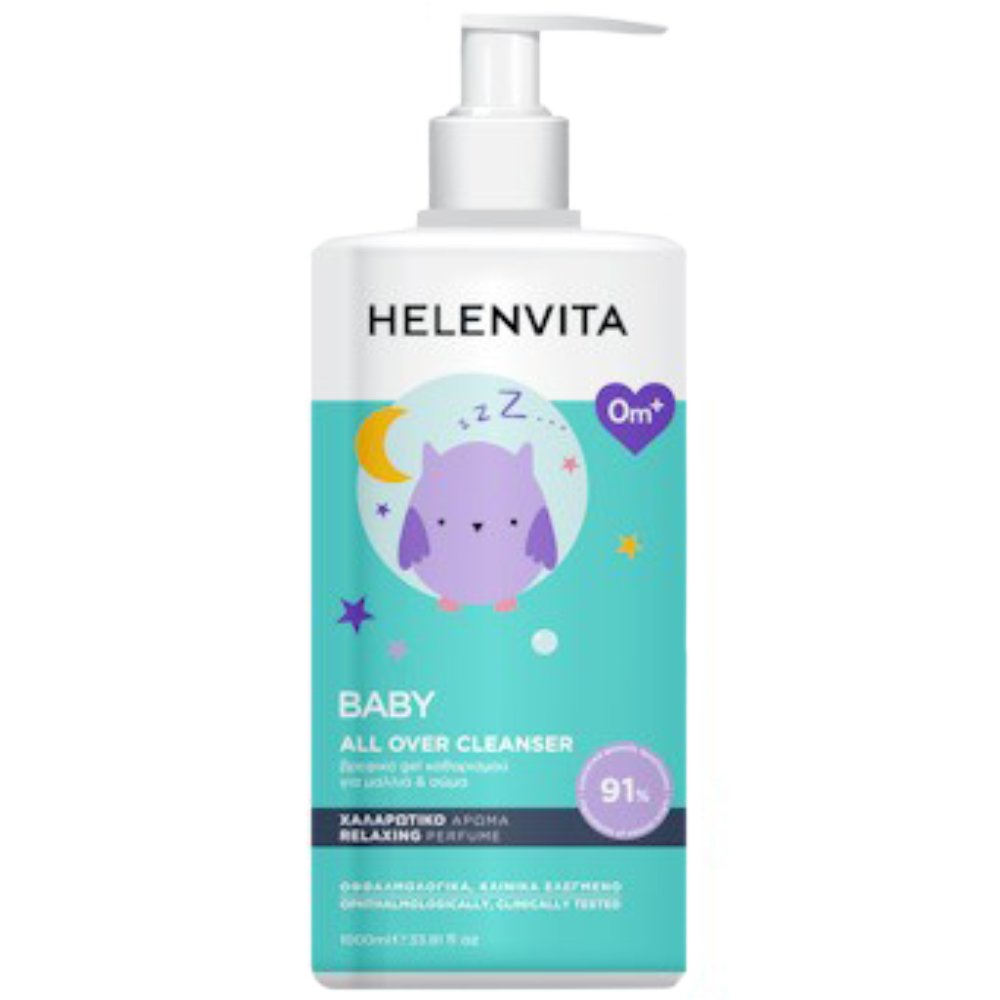Helenvita Promo Relaxing Perfume 0m+ Baby All Over Cleanser Βρεφικό Τζέλ Καθαρισμού με Χαλαρωτικό Άρωμα για Μαλλιά & Σώμα 1000ml