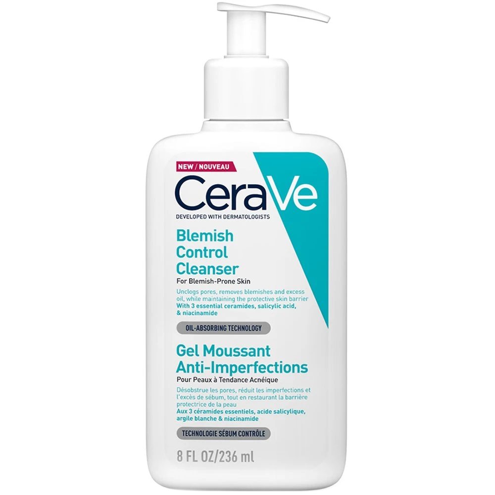 Cerave CeraVe Blemish Control Anti-Imperfections Face Cleanser Gel Ενυδατικό & Αναζωογονητικό Καθαριστικό Τζέλ Προσώπου με Σαλικυλικό Οξύ για Δέρμα με Τάση Ακμής με Αντλία 236ml