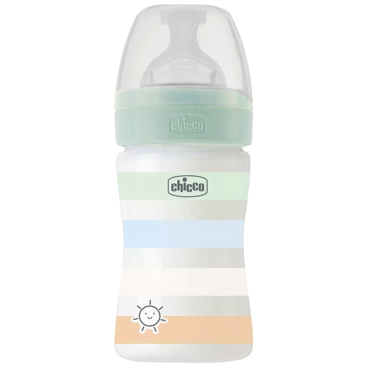 Chicco Well-Being Anti-Colic System 0m+ Πλαστικό Μπιμπερό με Θηλή Σιλικόνης Αργής Ροής 150ml, Κωδ 2861111 - Μέντα