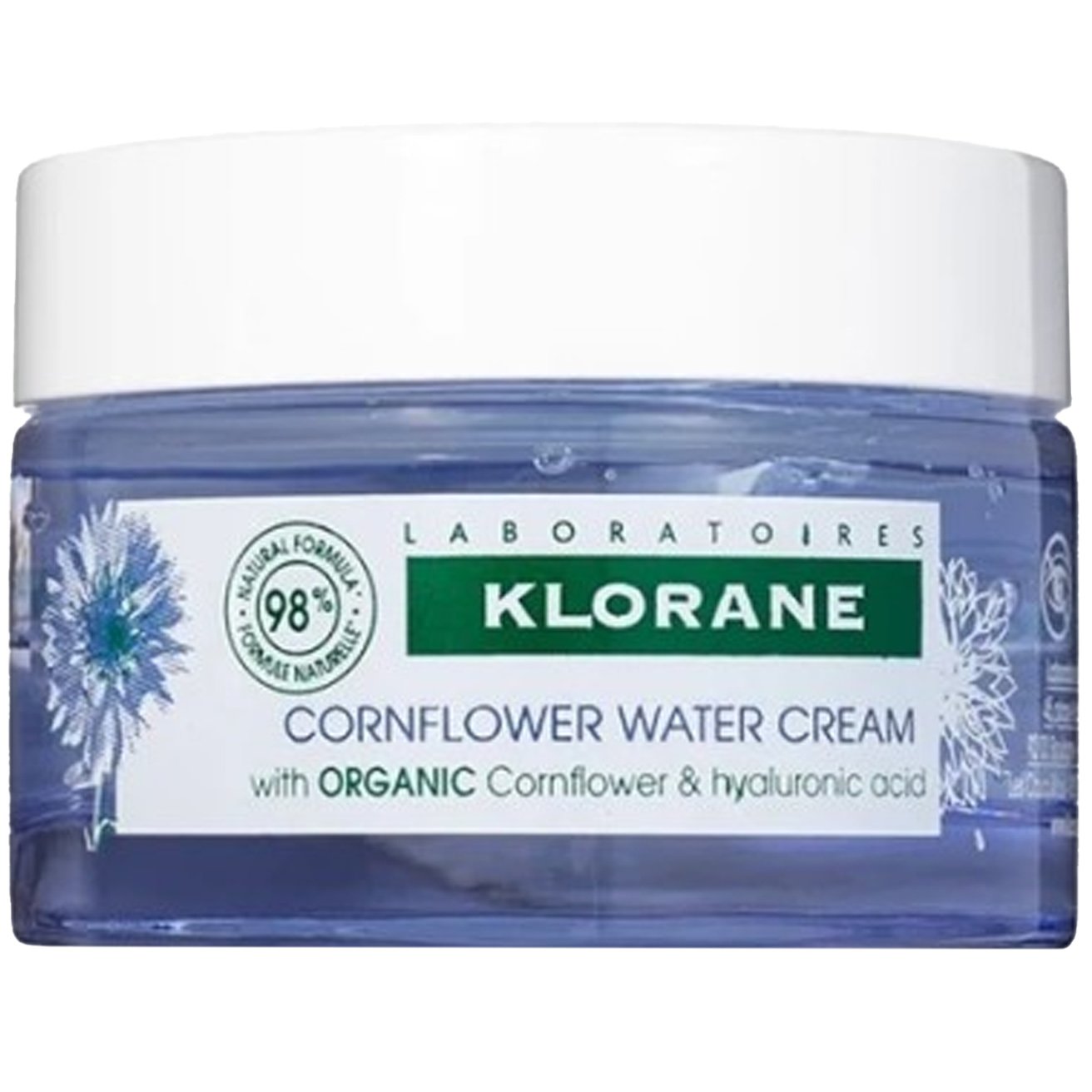Klorane Cornflower & Hyaluronic Acid Face Water Cream Ενυδατική Κρέμα Ημέρας Προσώπου - Λαιμού 50ml