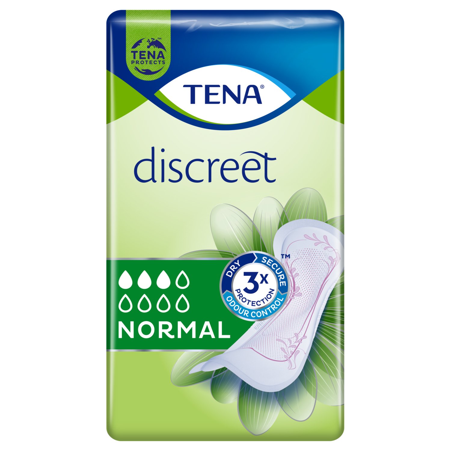 Tena Discreet Normal Σερβιέτα για Μέτρια Μορφής Ακράτεια 12 Τεμάχια