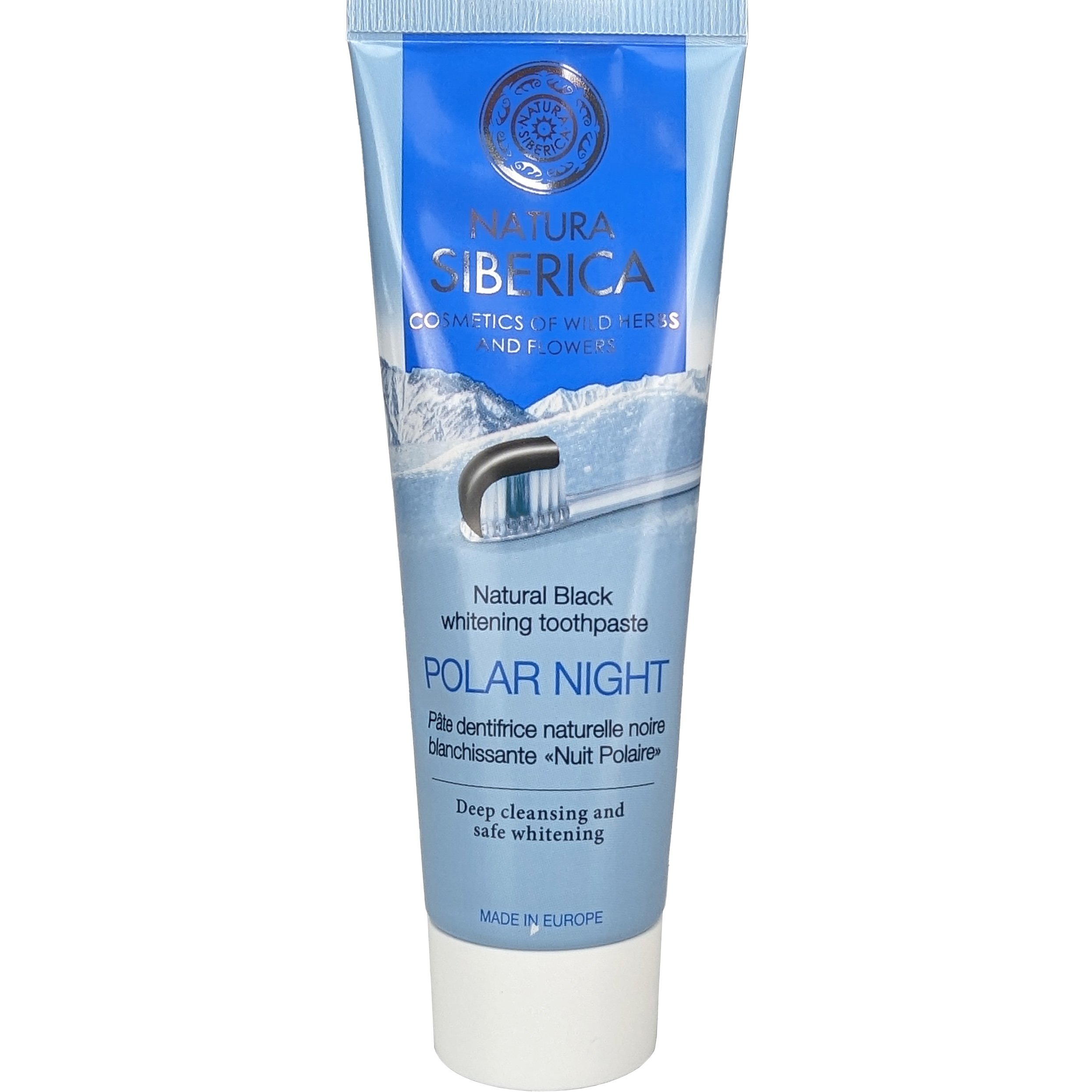 Natura Siberica Natura Siberica Polar Night Natural Black Whitening Toothpaste Φυσική Λευκαντική Οδοντόκρεμα με Ενεργό Άνθρακα για Λεύκανση & Βαθύ Καθαρισμό 100g