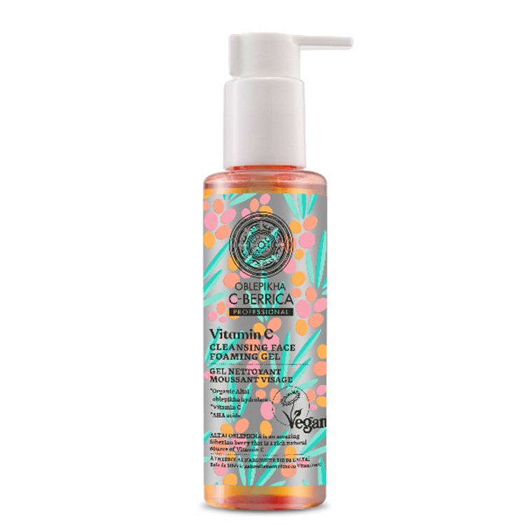 Natura Siberica Oblepikha C-Berrica Vitamin C Cleansing Face Foaming Gel Τζελ Καθαρισμού Προσώπου με Βιταμίνη C 145ml