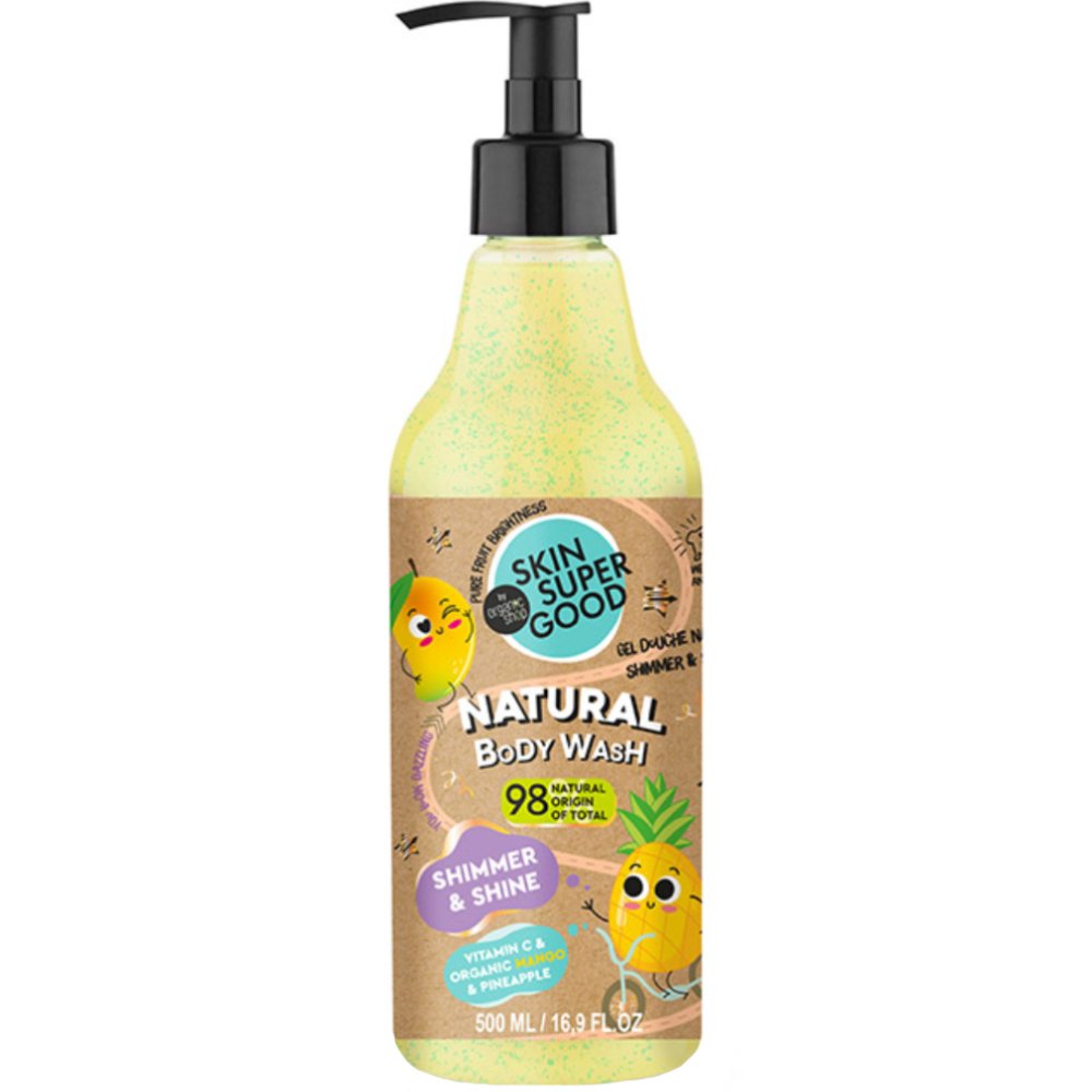Organic Shop Natural Shimmer & Shine with Vitamin C & Organic Mango & Pineapple Body Wash Ενυδατικό Αφρόλουτρο που Χαρίζει Λάμψη στην Επιδερμίδα με Αντλία 500ml
