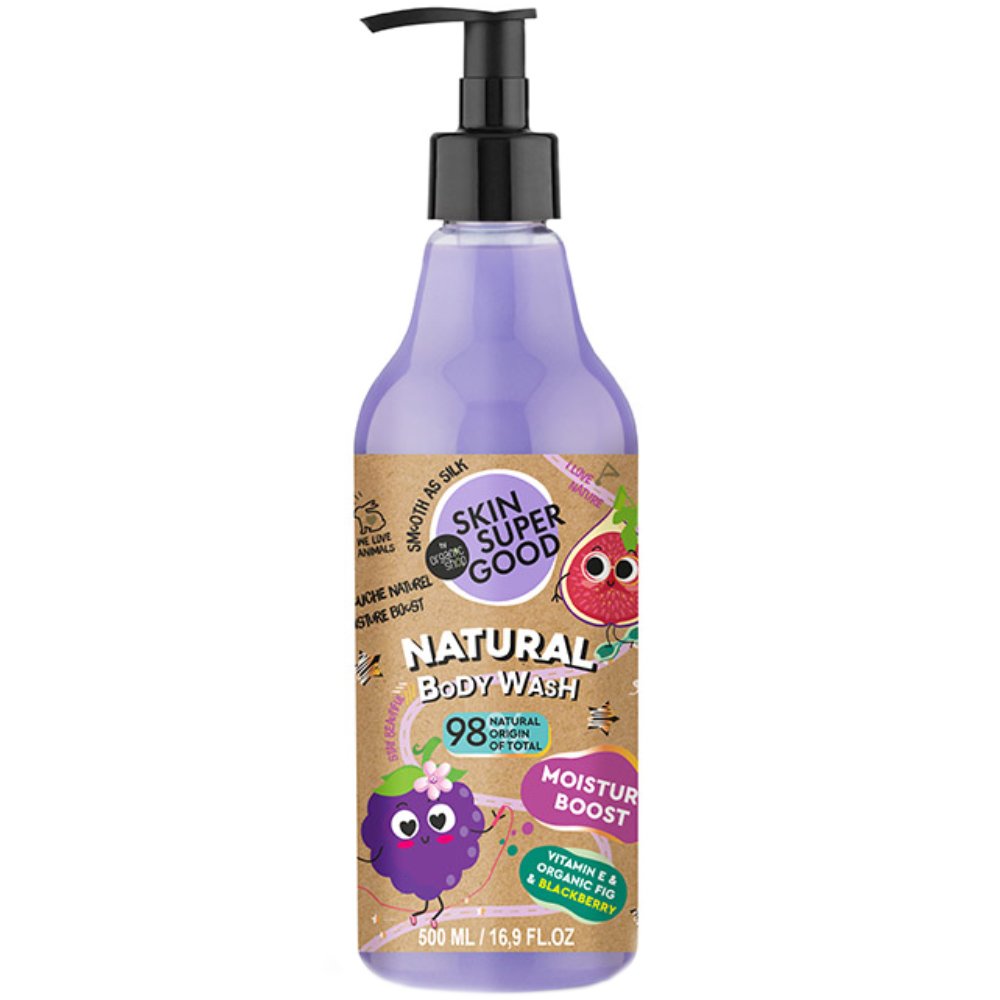 Natura Siberica Organic Shop Natural Moisture Boost with Vitamin E & Organic Fig & BlackBerry Body Wash Ενυδατικό & Αναζωογονητικό Αφρόλουτρο με Αντλία 500ml