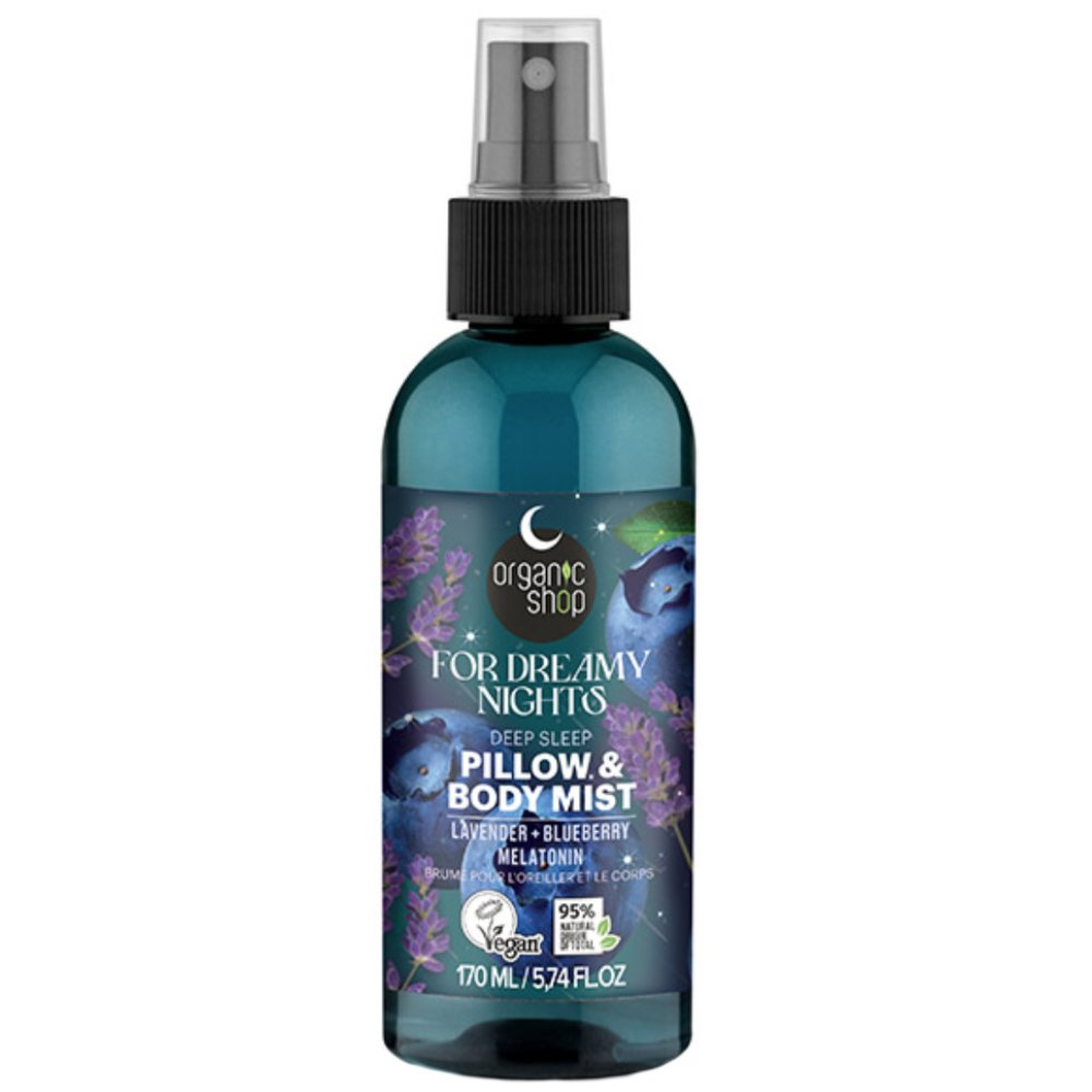 Natura Siberica Organic Shop for Dreamy Nights Deep Sleep Pillow Lavender & Blueberry Melatonin Body Mist Ενυδατικό Χαλαρωτικό Body Mist με Μελατονίνη Λεβάντας & Βατόμουρου 170ml