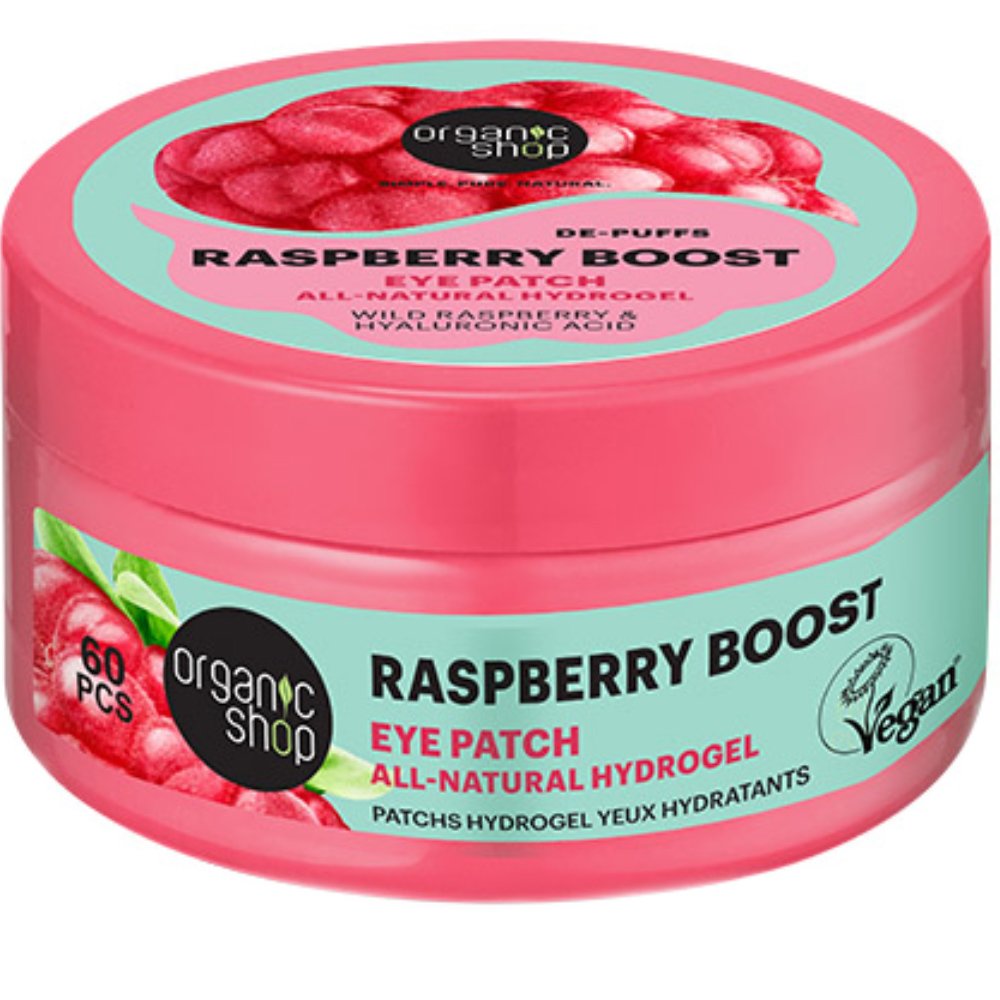 Natura Siberica Organic Shop Raspberry De-Puffs Eye Patch Patches Ματιών με Βατόμουρο για Μείωση Πρηξίματος 60 Τεμάχια
