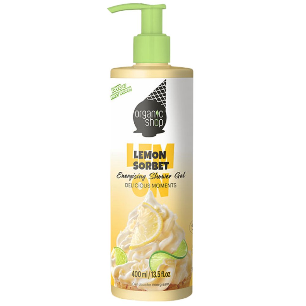 Organic Shop Ice Cream Lemon Sorbet Energising Shower Gel Ενυδατικό Αφρόλουτρο για Αναζωογόνηση με Εκχύλισμα Λεμονιού 400ml