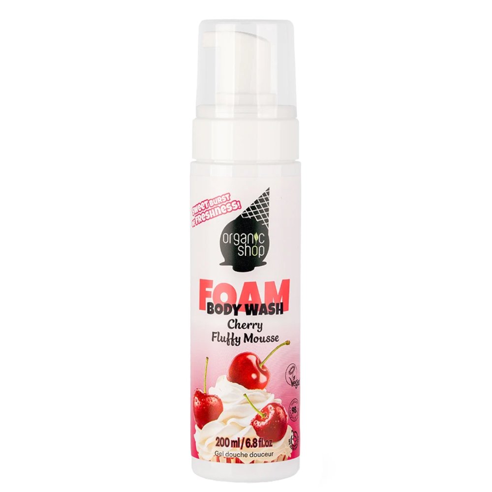 Organic Shop Ice Cream Cherry Fluffy Mousse Body Wash Ενυδατικό Αφρόλουτρο σε Μορφή Αφρού με Έλαιο Κερασιού 200ml