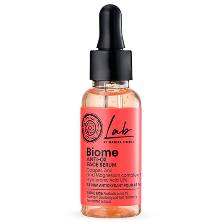 Natura Siberica Lab Biome Anti-ox Face Serum Αντιοξειδωτικός Ορός Προσώπου με Σύμπλεγμα Μετάλλων & Υαλουρονικό Οξύ 30ml