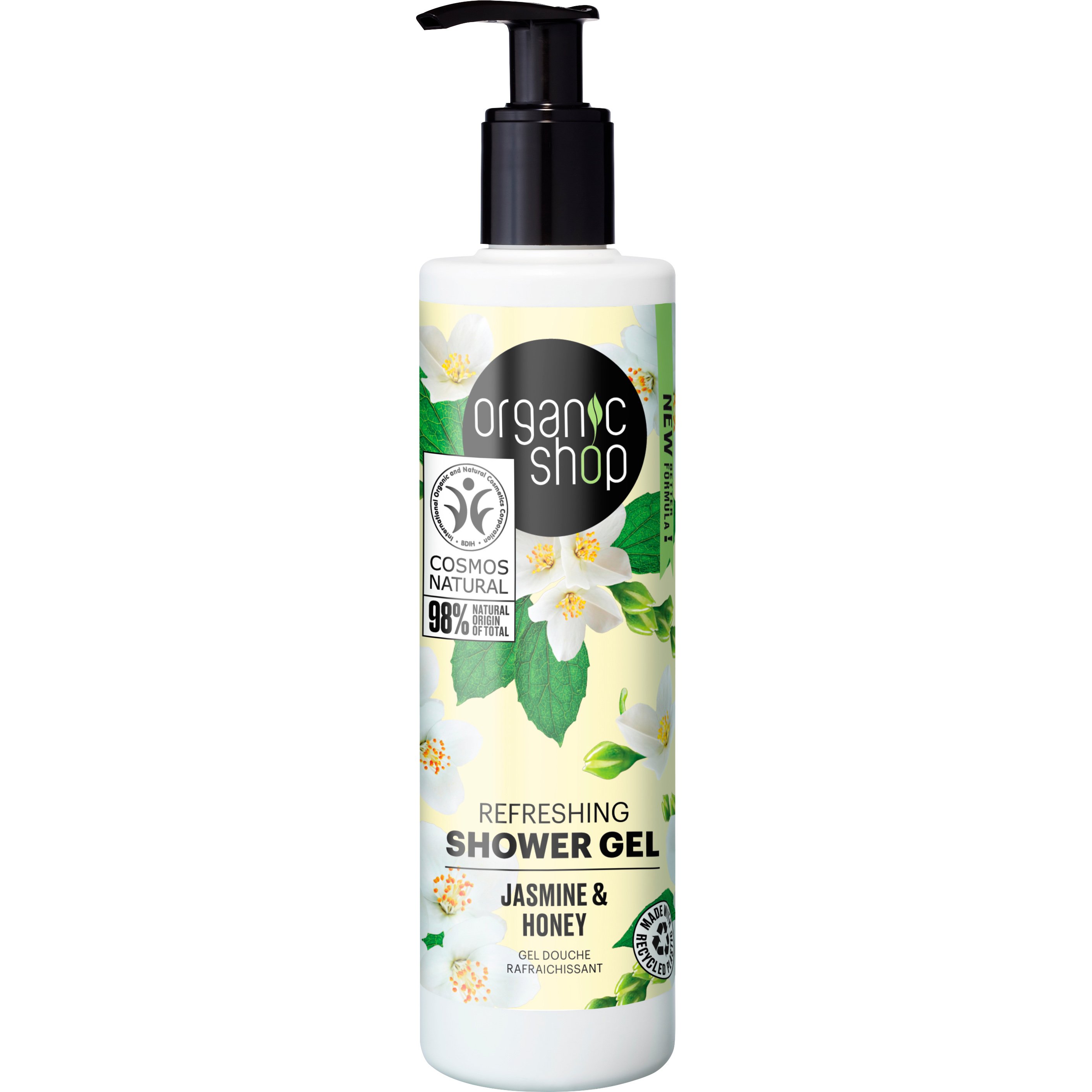 Organic Shop Refreshing Shower Gel Jasmine & Honey Αναζωογονητικό Αφρόλουτρο με Γιασεμί & Μέλι 280ml