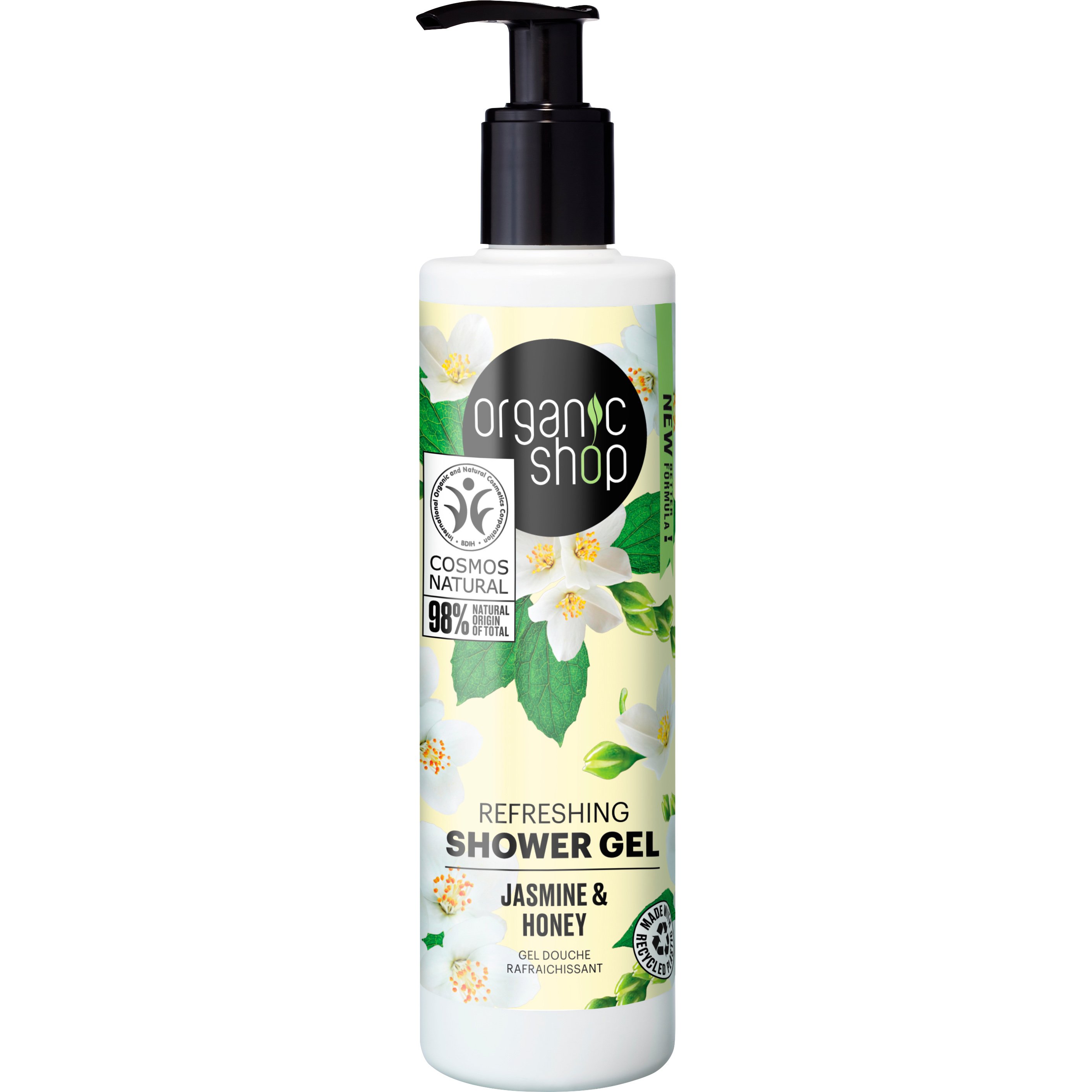 Organic Shop Refreshing Shower Gel Jasmine & Honey Αναζωογονητικό Αφρόλουτρο με Γιασεμί & Μέλι 280ml