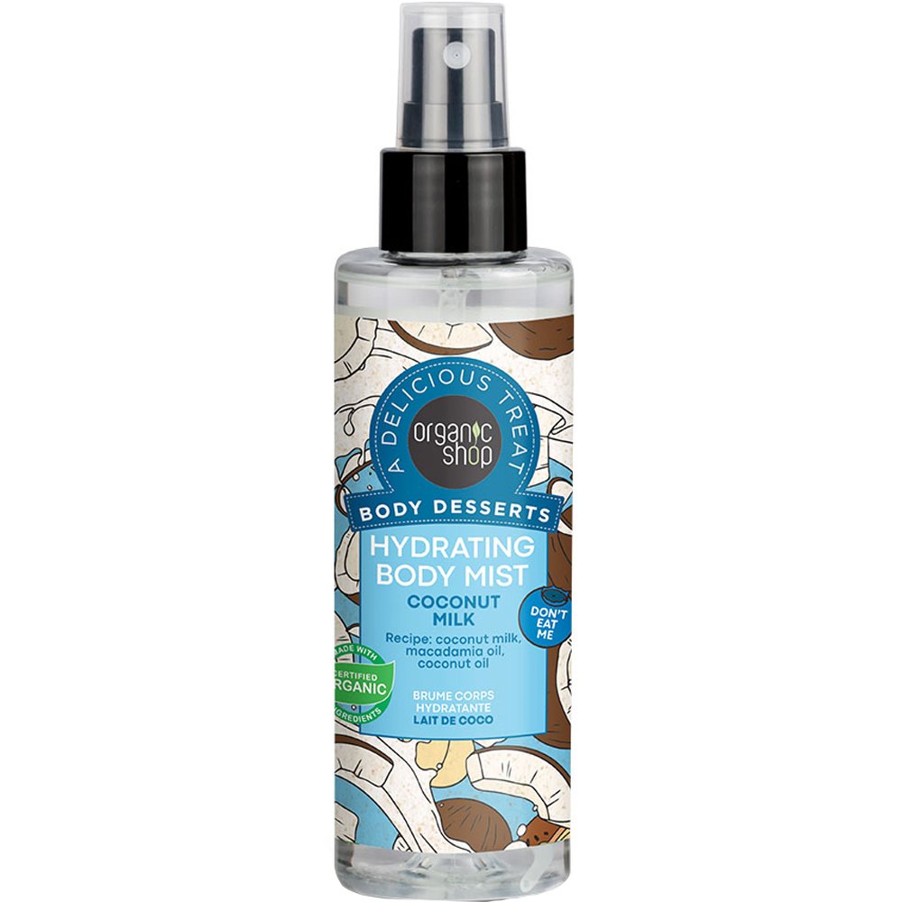 Organic Shop Body Desserts Coconut Milk Hydrating Body Mist Ενυδατικό Body Mist με Γάλα Καρύδας για Δέρμα Λαμπερό, Απαλό & Ελαστικό 200ml