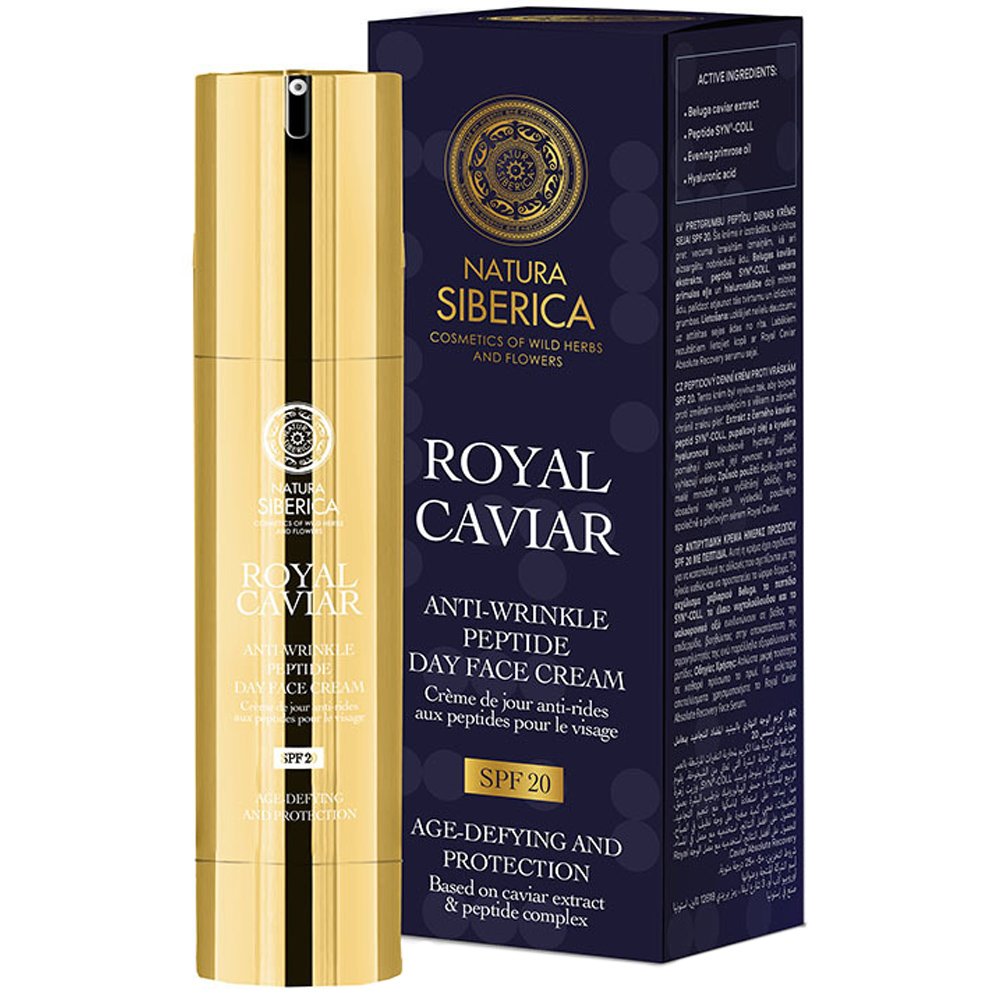 Natura Siberica Royal Caviar Anti-Wrinkle Peptide Day Face Cream Spf20 Ενυδατική Κρέμα Ημέρας Κατά των Ρυτίδων Μεσαίας Προστασίας 50ml