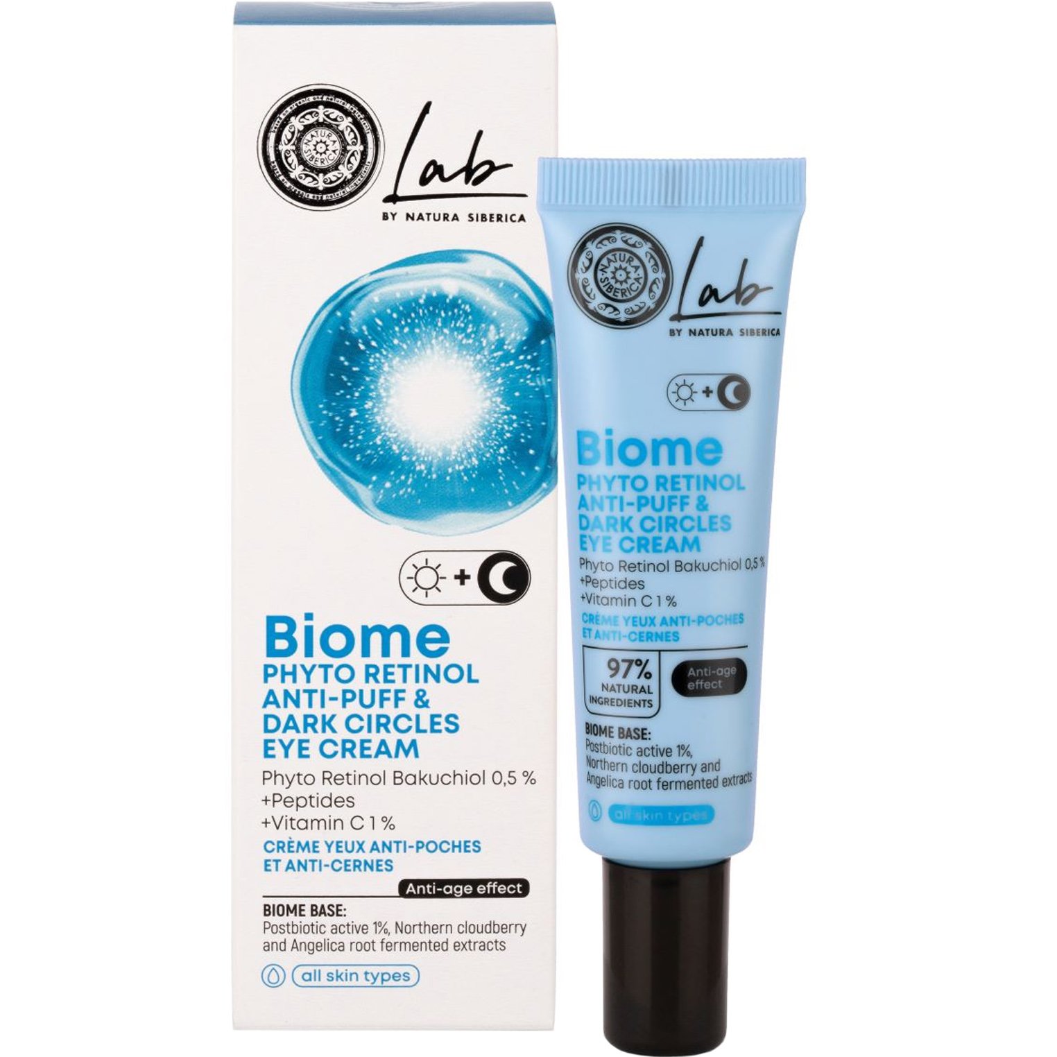 Natura Siberica Natura Siberica Lab Biome Phyto Retinol Anti-Puff & Dark Circles Eye Cream Κρέμα Ματιών με Ρετινόλη για Πρηξίματα & Μαύρους Κύκλους 30ml