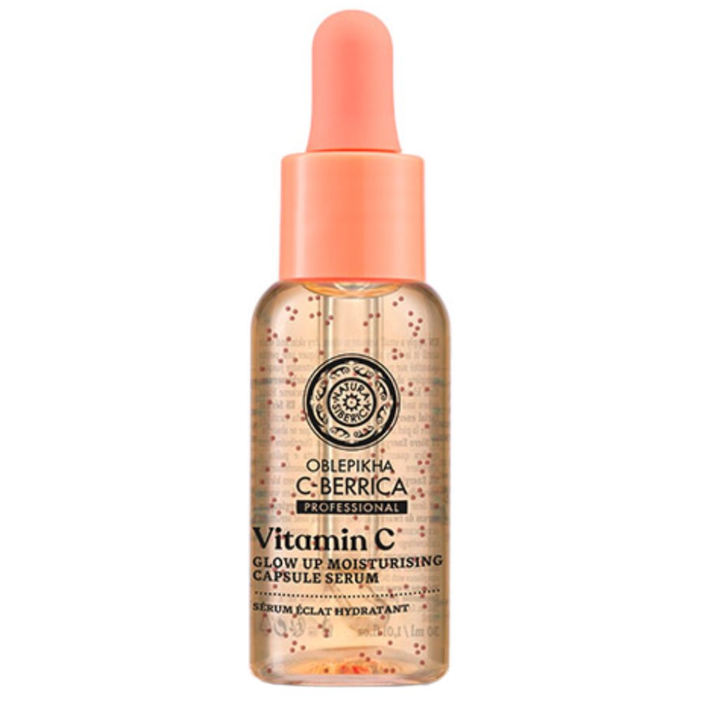 Natura Siberica Oblepikha Vitamin C Glow Up Moisturising Capsule Face Serum Ενυδατικός Ορός Προσώπου με Ενυδατική Κάψουλα Βιταμίνης C για Λάμψη 30ml