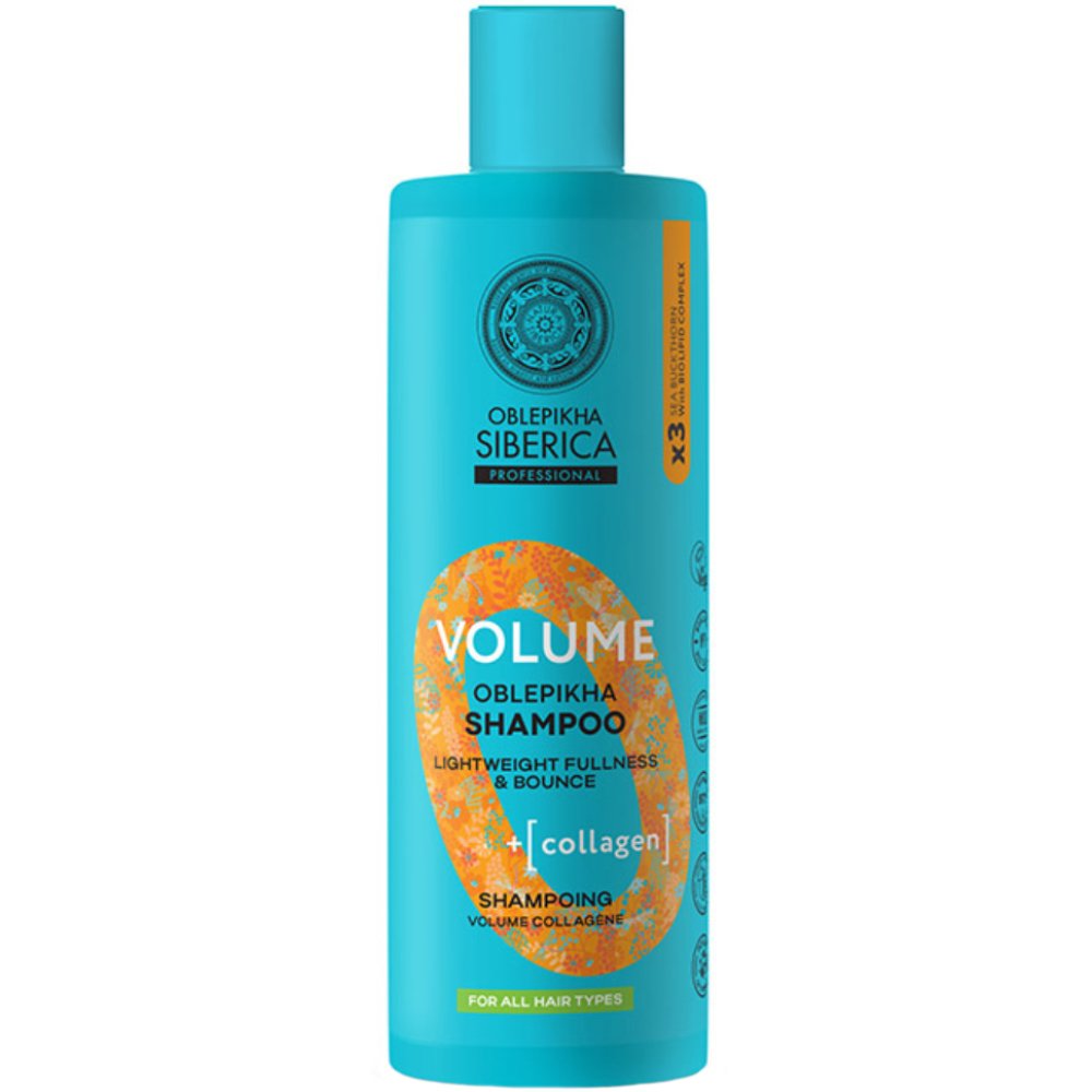 Natura Siberica Oblepikha Natura Professional Volume with  Biolipid Complex & Collagen Shampoo Ενδυναμωτικό Σαμπούαν Ενίσχυσης Όγκου με Κολλαγόνο για Όλους τους Τύπους Μαλλιών 400ml
