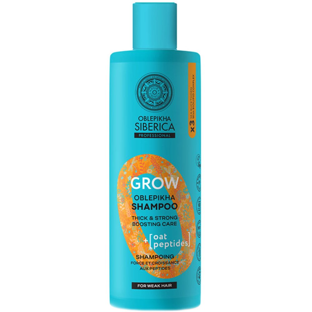 Natura Siberica Oblepikha Siberica Professional Grow with Biolipid Complex Oat Peptides Shampoo Ενδυναμωτικό Σαμπούαν με Πεπτίδια Βρώμης για Ενίσχυση της Τρίχας 400ml