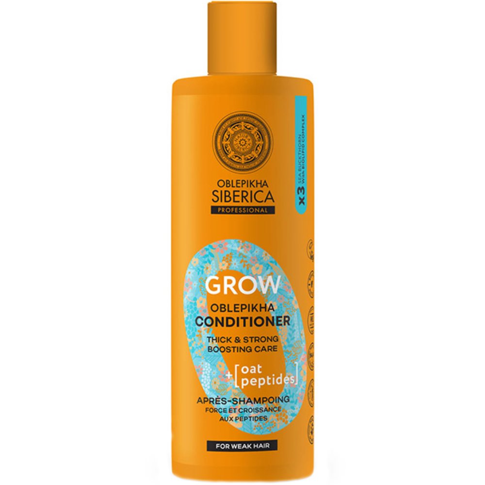 Natura Siberica Oblepikha Siberica Professional Grow with Biolipid Complex & Oat Peptides Conditioner Μαλακτική Κρέμα για  Ενδυνάμωση με Πεπτίδια Βρώμης για Ενίσχυση της Τρίχας 400ml