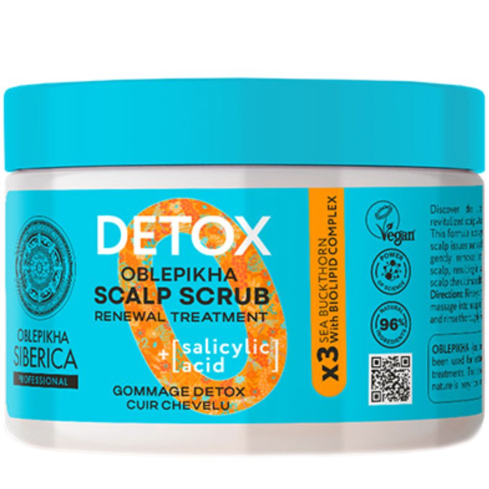 Natura Siberica Oblepikha Siberica Professional Detox with Biolipid Complex & Salicylic Acid Scalp Scrub Scrub Θεραπείας Τριχωτού Κεφαλής με Σαλικυλικό Οξύ για Αποτοξίνωση & Εξισορρόπηση 300ml
