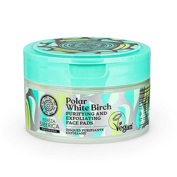 Natura Siberica Bereza Polar White Birch Face Pads Δίσκοι Προσώπου για Καθαρισμό & Απολέπιση με Λευκή Σημύδα, για Λιπαρή & Ακνεϊκή Επιδερμίδα 20pcs