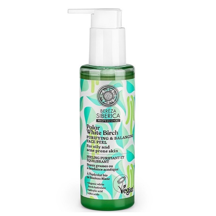 Natura Siberica Bereza Polar White Birch Purifying & Balancing Face Peel Gel Peeling με Λευκή Σημύδα για Καθαρισμό & Εξισορρόπηση στη Λιπαρή & Ακνεϊκή Επιδερμίδα 145ml