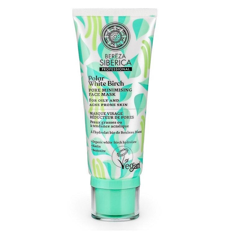 Natura Siberica Natura Siberica Bereza Polar White Birch Pore Minimising Face Mask Μάσκα Ελαχιστοποίησης των Πόρων με Λευκή Σημύδα, για Λιπαρή & Ακνεϊκή Επιδερμίδα 100ml
